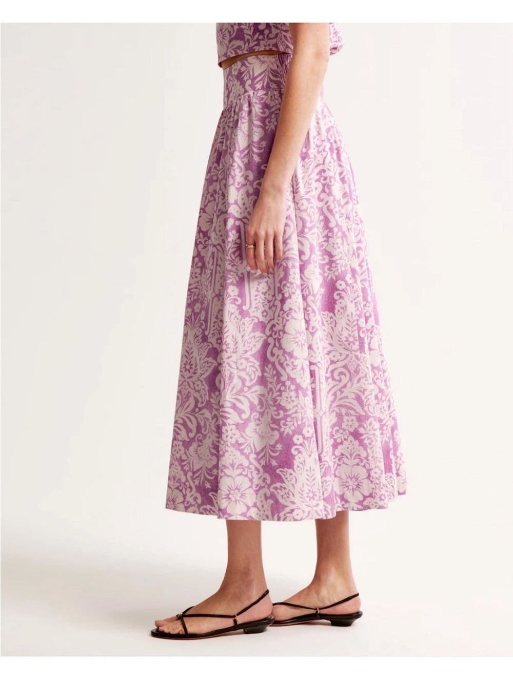Abercrombie & Fitch Lavender and White Floral Maxi Skirt